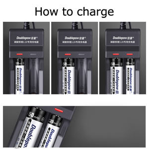 <span class=keywords><strong>10440</strong></span> doublepow 14500 lifepo4 <span class=keywords><strong>3.2v</strong></span> מטען סוללה עם Qc2.0 + otp & הגנת ovp לוגו מותאם אישית 2 חריצים עצמאיים - Product Image 4