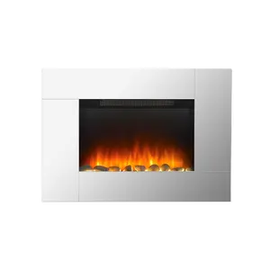 French Style White Wall Mounted Fancy Insert Safety high quality Electric Fireplace fire place tv stand