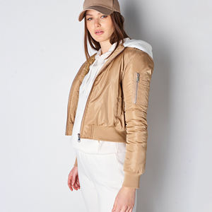 Blouson Bomber Femme Personnalisé 2025 avec Logo Imprimé, Haute Qualité, Respirant, Manches Longues, Polyester/Nylon, Col Montant - Product Image 5