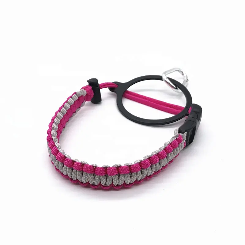 Alça de tecido paracord esportivo colorido personalizado, para boca larga, suporte de garrafa de água