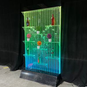 indoor floor standing bubble wall changing led <b>light</b> acrylic water bubble panel screen - Product Image 4