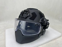 Casque tactique balistique de niveau IIIa, style Fast Mich Wendy, en PE et aramide, avec visière et mandibule, pour activités tactiques