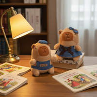 Nouveau Porte-clés Peluche Capybara en Denim Style Dessin Animé pour Couples, Mignon et Doux, Breloque de Sac, Pendentif de Sac à Dos Capibara
