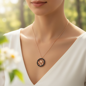 <b>Bird</b> Design Black Zircon Round Shape Charm Necklace Turkish Handmade Wholesale 925 Sterling Silver - Product Image 3