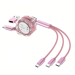 Cavo USB-<span class=keywords><strong>C</strong></span> <span class=keywords><strong>3</strong></span>-in-1 Retrattile Personalizzato con Logo, per Ricarica Rapida e Trasferimento Dati, Conduttori in Rame Puro, 60W - Product Image 5