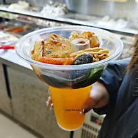 Marmite en plastique jetable à paroi unique 90mm épaissie et tasses Oden à la mode fruits frits petit pain boisson froide Steak porte-gobelet bol