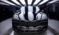 Véritable fibre de carbone C-Style pare-chocs avant lèvre diffuseur arrière jupe latérale Kit de carrosserie pour Porsche Cayenne Modification