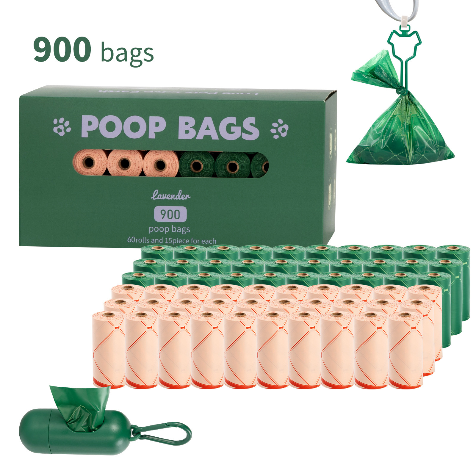 Mixed color. Boxed 60 rolls + dispenser + clips