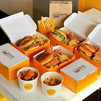 Boîtes en Carton Jetables à Emporter pour Frites, Emballages Alimentaires Personnalisés pour Ailes de Poulet et Burgers, Conteneur de Restauration Rapide