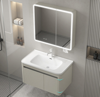 Meuble de salle de bain moderne personnalisé en usine, mural, étanche, lavabo en aluminium, meuble-lavabo de salle de bain