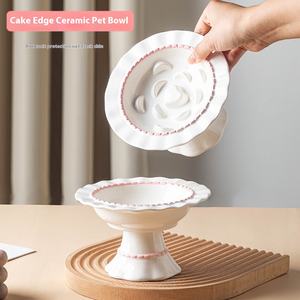 Ciotola <span class=keywords><strong>per</strong></span> gatti in ceramica di lusso con scollo Anti-colpo ciotola <span class=keywords><strong>per</strong></span> animali domestici con crema <span class=keywords><strong>per</strong></span> <span class=keywords><strong>cani</strong></span> - Product Image 3