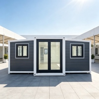 Maison conteneur extensible Shinestone à double aile, maison modulaire préfabriquée pliable, maison conteneur mobile personnalisée en usine