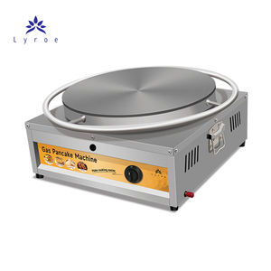 Ticari gaz ısıtma dönen yapışmaz 45/50cm tek plaka doğal gaz LPG pişirme ekipmanları krep makinesi gözleme makinesi - Product Image 5