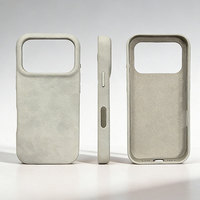 Étui de protection intégrale antichoc en cuir PU suédé magnétique gris foncé anti-traces de doigts pour iPhone 15 16 17 Pro Max