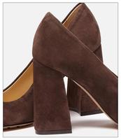 Nuove scarpe da donna con tacco alto punta quadrata tacco quadrato scarpe da festa in vera pelle per donna