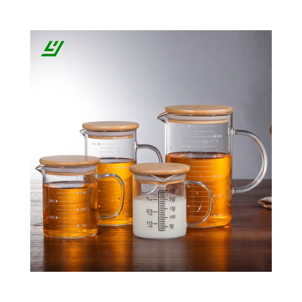 YIHEYI Eco-friendly Lead Free High Borosilicate Glass Storage Pantry Jar Canister With Bamboo Lid For Kitchen