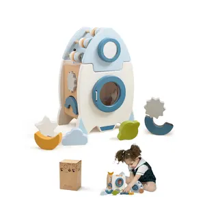 2023 New Arrival Wooden <strong>Space</strong> Rocket Baby Kids Montessori <strong>Toys</strong> Preschool Early Learning Educational <strong>Toys</strong> for Children Toddlers - Product Image 1