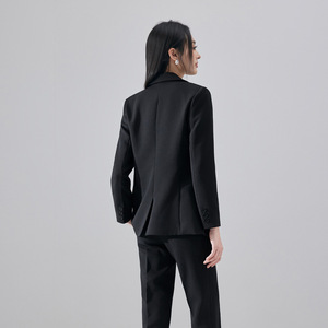 Women's Professional Suit Set Gray Polyester Elegant Slim Fit For Office Workwear Spring Autumn Commute Interview Wear - Product Image 3