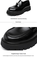 Herren Große Größen Teenager Klassischer Stil Rutschfeste Wasserdichte Lederschuhe mit Gummisohle PU-Zwischensohle Dicke Sohle Loafer