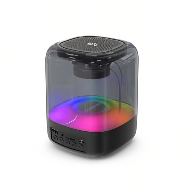 Portable for V5.0 Speaker with RGB LED Light Plastic Cabinet-Colorful Music Player for Indoor Use