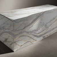Panneau mural en pierre de quartz artificielle blanche, grand format, pour applications intérieures et extérieures, pierre artificielle polyvalente pour plan de travail