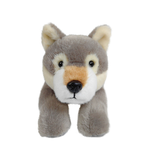Peluche Realistico di Lupo Grigio Personalizzato, Morbido Cuscino a Forma di Lupo per Bambini, Pupazzo di Peluche Animale per la Vendita all'Ingrosso - Product Image 1