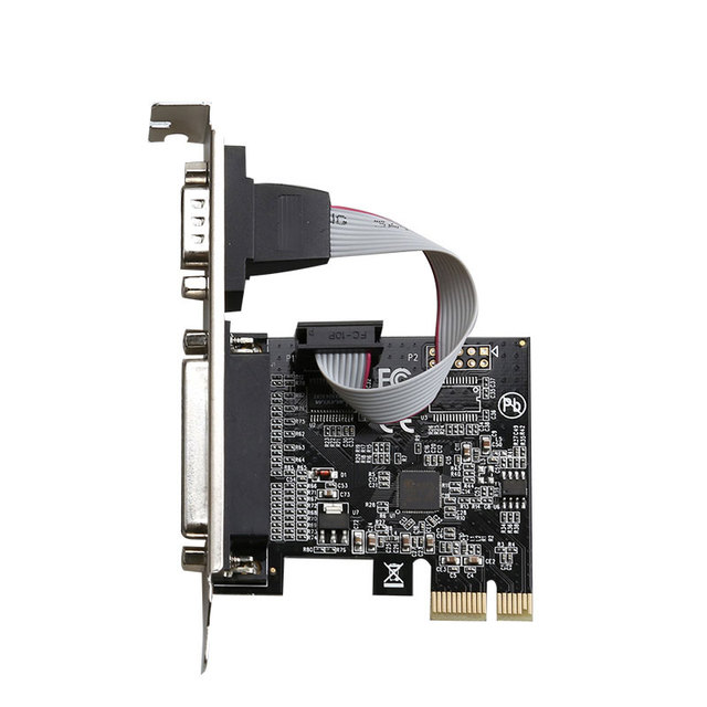 AX99100 Chip PCIe1x Pci Express Expansion Card 1 Serial 1 RS232 Parallel Port Riser Card