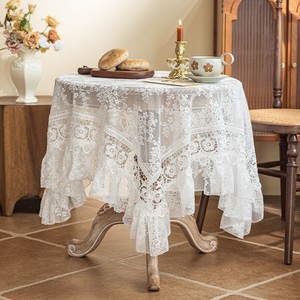 Elegante Tovaglia <span class=keywords><strong>in</strong></span> <span class=keywords><strong>Pizzo</strong></span> Stile Francese Vintage, Design Circolare e Rettangolare per Tavoli <span class=keywords><strong>da</strong></span> Pranzo/Caffè - Lusso Leggero per Hotel di Marca - Product Image 1