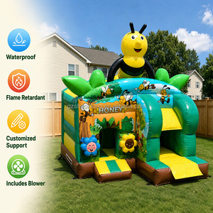 <span class=keywords><strong>Castillo</strong></span> Inflable Comercial con Tobogán, Temática de Abejas, para Niños, Jardín Exterior, con Soplador - Product Image 1