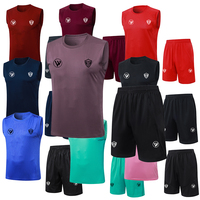 Pantalones Cortos Deportivos Personalizados con Logotipo para Adultos, Nuevo Diseño, Chaleco de Entrenamiento de Fútbol, 100% Poliéster, Transpirable y de Secado Rápido, Sin Mangas