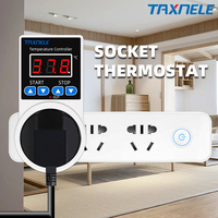 Thermostat à douille contrôleur de température numérique prise de courant 110V 220V sonde à capteur NTC chauffage refroidissement prise EU US UK