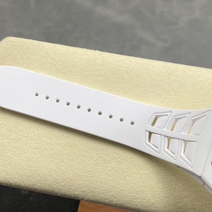 RM 055 Style White Ceramic <b>Skeleton</b> <b>Automatic</b> <b>Watch</b> Men's Hip Hop Mechanical <b>Watch</b> Rubber Strap - Product Image 4
