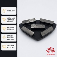 Bloc de meulage triangulaire personnalisable en diamant multi-grains à liaison métallique pressé à chaud Hongxing GB01 pour pierre