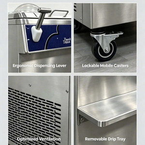 Máquina de Helados Vertical de 30L de Fácil Operación, Máquina Comercial para Hacer Gelato y Helados Duros para Heladería - Product Image 5