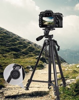 Support Trépied Professionnel Flexible pour Téléphone, Caméra Vidéo et Anneau Lumineux, Trépied en Aluminium avec Perche à Selfie et Support Téléphone
