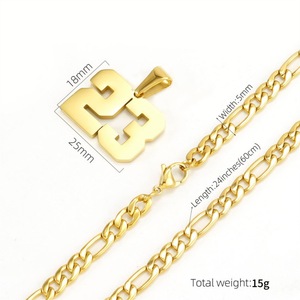 สร้อยคอจี้ตัวเลข 0-99 PVD 18K ทองสแตนเลสสตีล |   หมายเลขนำโชคแบบกำหนดเอง, หมายเลขเสื้อแข่ง, ปีเกิด, ของขวัญเครื่องประดับตามอายุ - Product Image 6