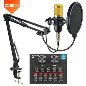 Bm800 Alles In Één Podcast Geluidskaarten Podcast Live Streaming Apparatuur Audio Mixers Met Xlr Microfoon Condensator Microfoon