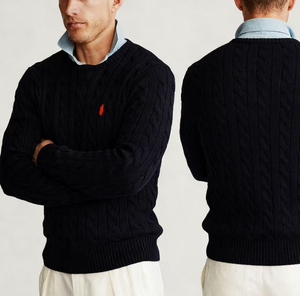 Pulls en tricot côtelé pour hommes de qualité originale, Noël, coupe ajustée, doux, texturé, respirant, manches longues, décontracté avec LOGO - Product Image 4