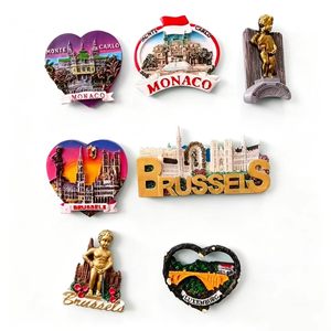 Imanes de nevera personalizados de Mónaco, Montecarlo y Bruselas, de resina 3D, con diseño de lugares emblemáticos, para tiendas de regalos de propiedades de ocio europeas de alta gama - Product Image 1