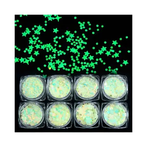 높은 광택 혼합 달 별 토끼 나비 빛나는 반짝이 점액 필러 DIY 공예 네일 아트 장식