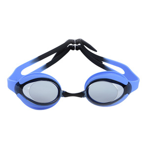 Gafas de natación antiniebla para niños, lentes de PC de silicona azul y negras, ajuste universal J5 - Product Image 1