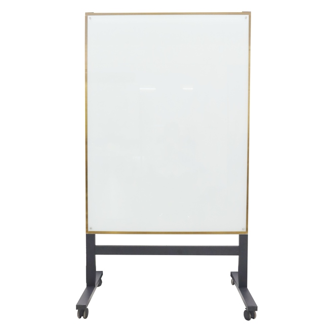 Mobile Double Sided Glass Whiteboard White Board Easel Magnetic Glass Dry Erase Board with Wheels