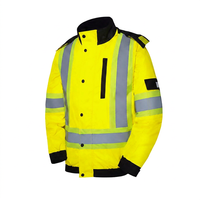 Veste d'hiver réversible personnalisée haute visibilité matelassée réfléchissante en microfibre antibactérienne pour homme, idéale pour les travaux routiers et la construction
