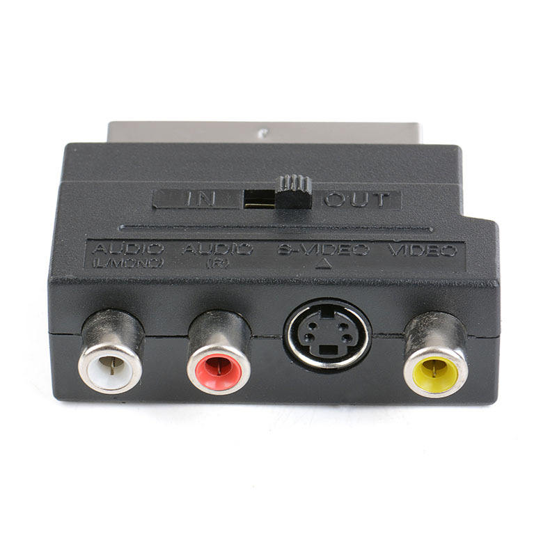 Cantell SCART 21Pin to 3RCA Converter RGB Scart Male to Composite RCA  S-Video with RCA SV to Scart A/V Adapte
