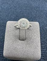 Bague personnalisable en argent pur S925 avec zircon, motif floral circulaire double couche, idéale pour offrir en cadeau de mariage