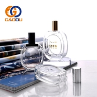 Flacon de parfum en verre rechargeable avec pulvérisateur à pompe sérigraphié, brume fine pour les voyages, huiles essentielles (30ml/50ml/100ml)