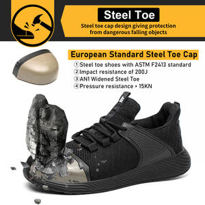 JIANKUN Chaussures de travail en acier anti-écrasement pour hommes, à la mode, avec coussin d'<span class=keywords><strong>air</strong></span>, semelle antidérapante, certifié CE pour l'été et l'hiver - Product Image 2