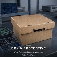 Boîte en carton ondulé kraft ciré barrière anti-humidité pour l'expédition de composants électroniques, emballage protecteur empilable