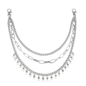 Punk Multi Layer Tooth Pendant Waist <b>Chain</b> Zinc Alloy Metal Body <b>Chain</b> For Daily Wear Ins Style Fashion Accessory - Product Image 4