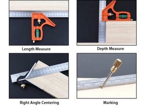 Herramientas de medida de carpintería cuadradas, combinación de fundición a presión de 12 pulgadas, regla de Metal, marco cuadrado - Product Image 5